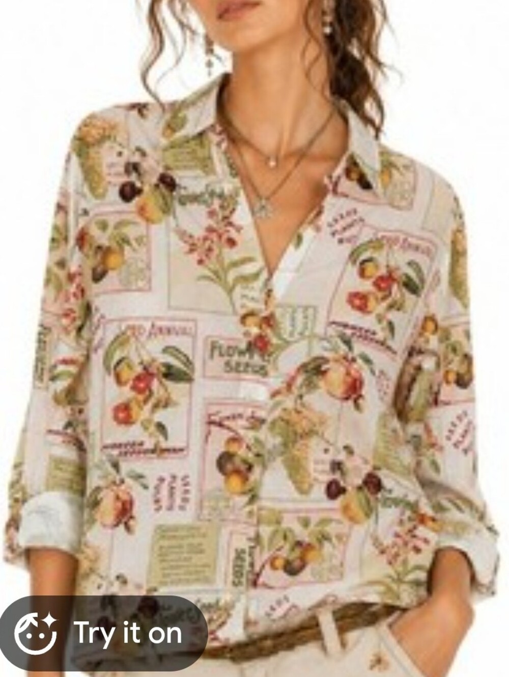 Calypso St Barth Botanical Garden Print Blouse Size Small